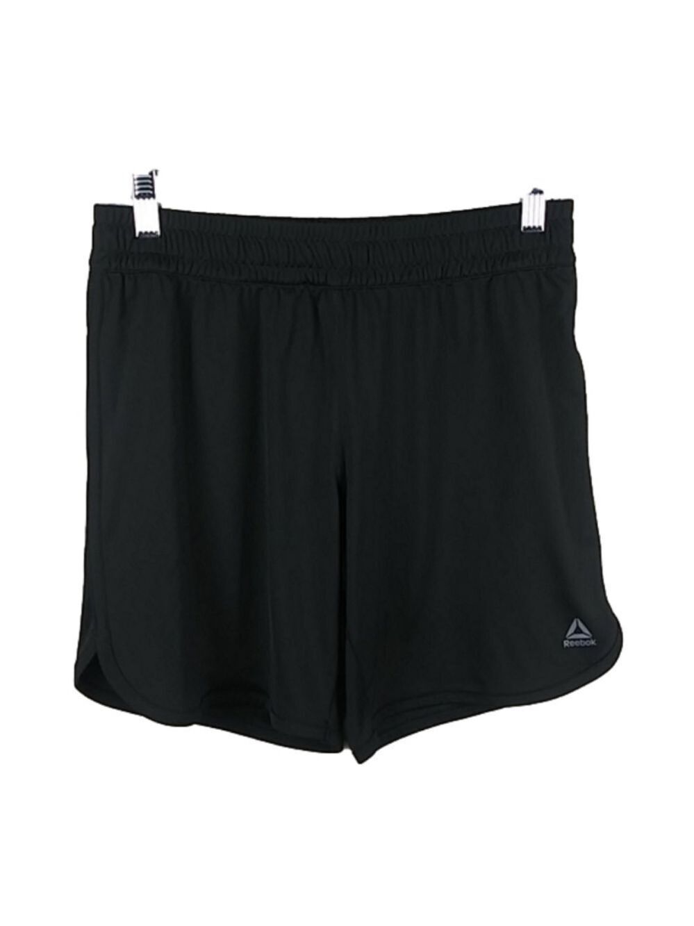 Reebok Black Polyester Elastic Waistband Pull On Athletic Active Wear Shorts
